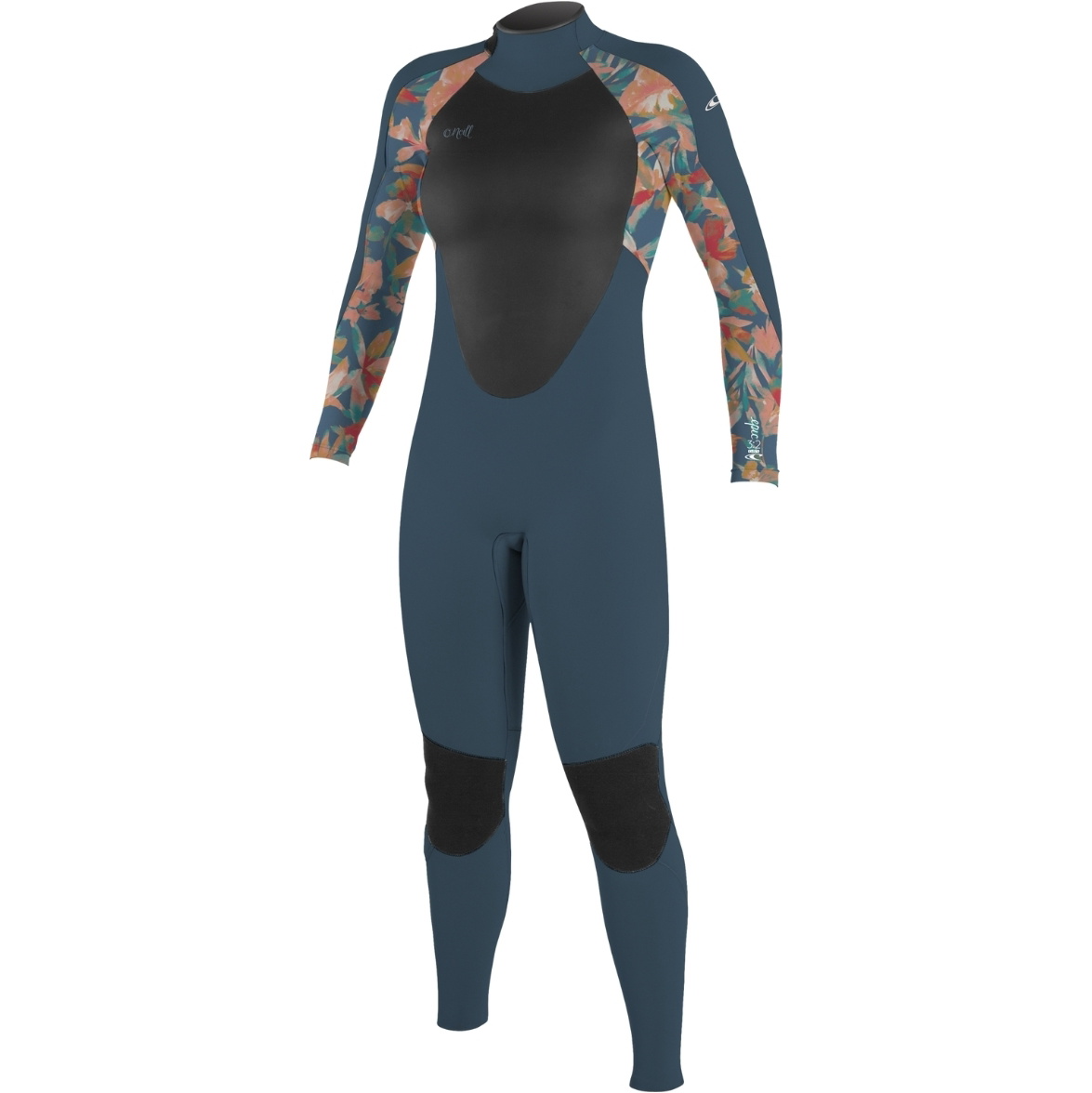 2025 O'Neill Womens Epic 4/3mm Back Zip Wetsuit 4214B - Copen Blue / Painted Tropics